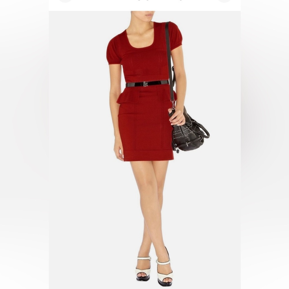 Karen Millen Fine Knit Bodycon Peplum Dress